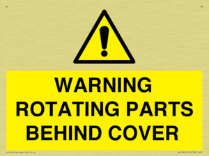 WARNING ROTATING PARTS BEHIND COVER